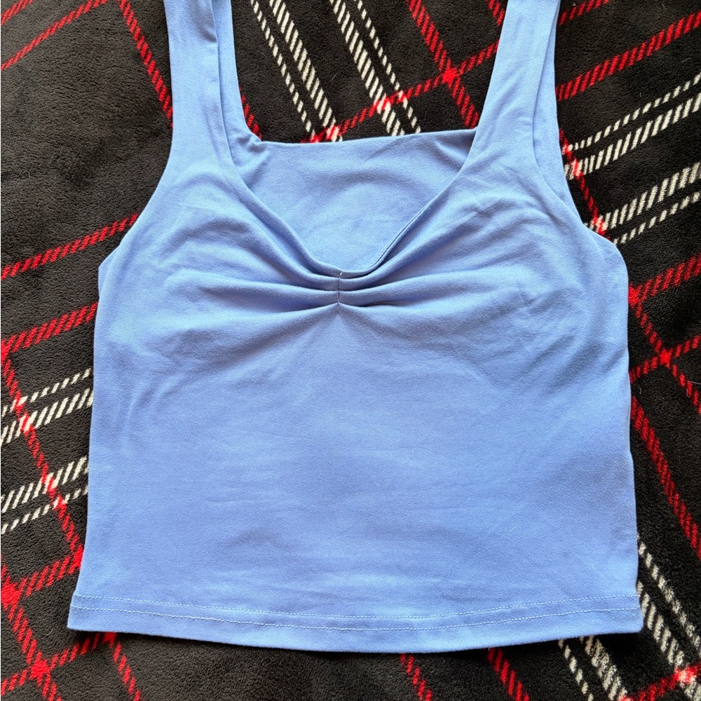 Amazon Essentials Light Blue Crop Top